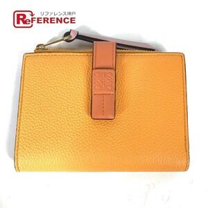 Loewe Anagram Compact Zip Wallet Leather Orange